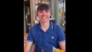 This is an undated photo provided on Wednesday, June 14, 2023, by the family of Barnaby Webber who was killed during an attack in Nottingham, England. Police in England are working to piece together details of a knife and van attack that killed two 19-year-old students and another man in the city of Nottingham. Nottingham University students Barnaby Webber and Grace Kumar were stabbed to death in a street before dawn on Tuesday. Police say a 31-year-old suspect then killed a man in his 50s, stole his van and ran down a group of pedestrians. (Family Handout via AP)