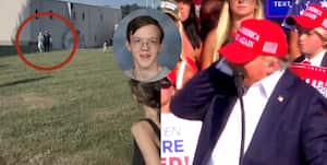 Republican presidential candidate and former U.S. President Donald Trump is assisted by the Secret Service after gunfire rang out during a campaign rally at the Butler Farm Show in Butler, Pennsylvania, U.S., July 13, 2024. REUTERS/Brendan McDermid