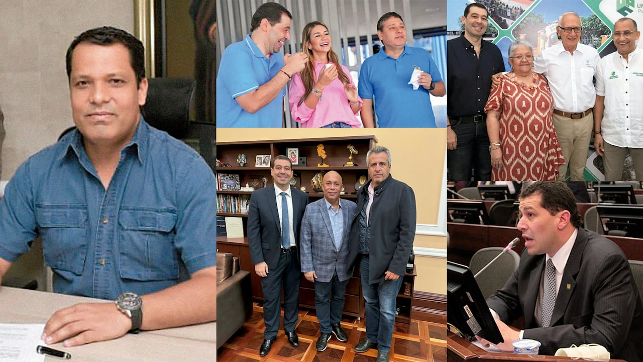 El exgobernador Luis Alberto Monsalvo Gnecco (izq.) fue acusado esta semana por la Fiscalía por presuntos hechos de corrupción. Algunos miembros de su familia con representantes del Gobierno.