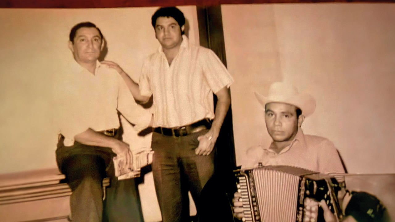 Darío Pavajeau con Rafael Escalona y Colacho Mendoza.