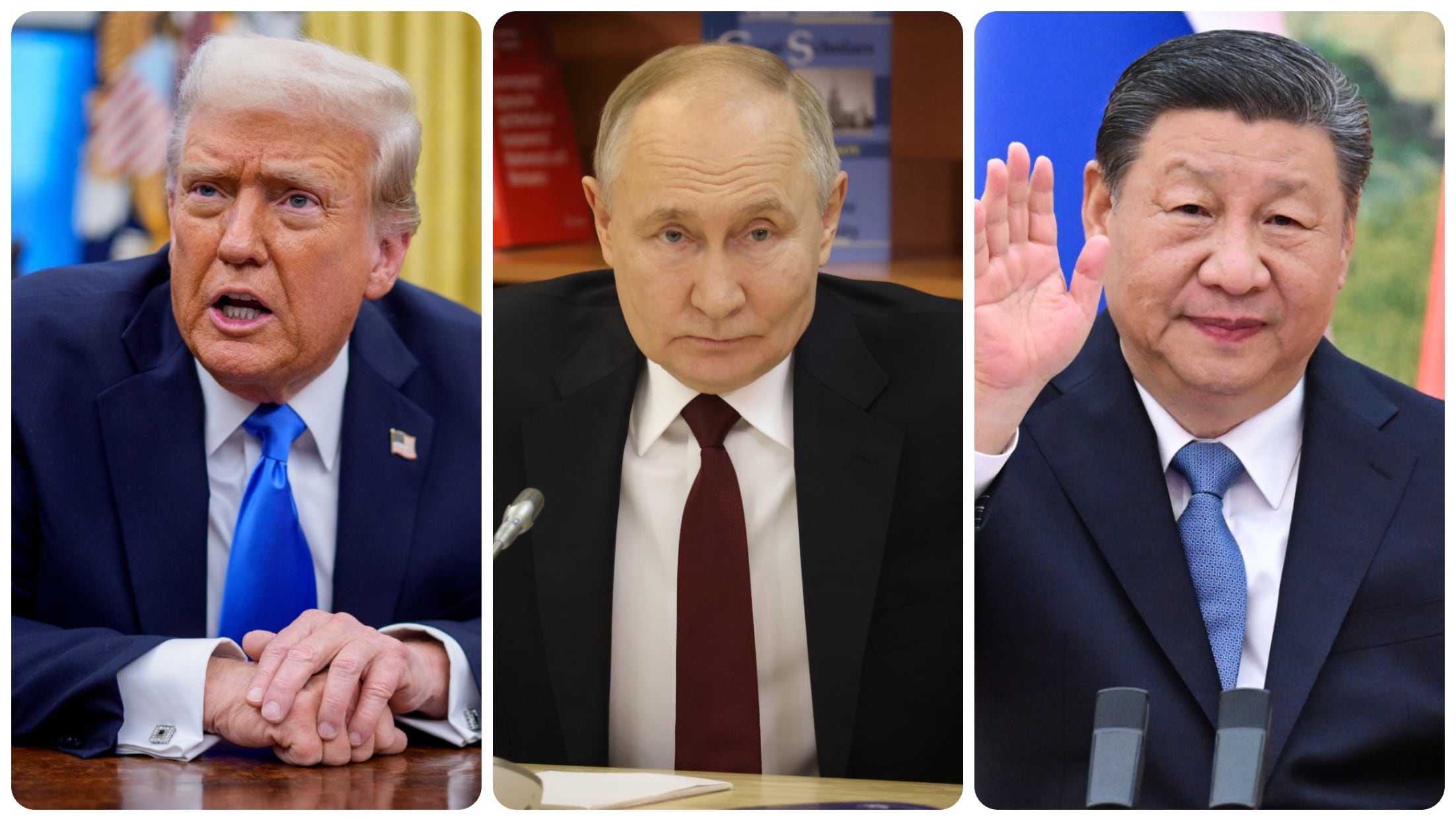 Donald Trump, Vladimir Putin y Xi Jinping
