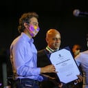 El alcalde de Medellín, Daniel Quintero, entregó la Medalla Alcaldía de Medellín Categoría Oro a la Billo´s Caracas Boys en el marco de la Feria de las Flores.