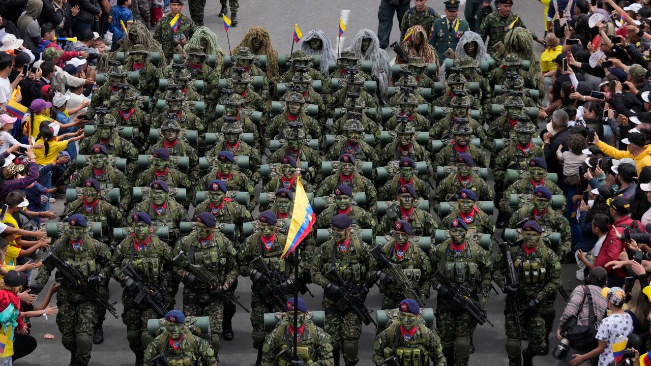 El desfile militar del Día de la Independencia, en Bogotá, el sábado 20 de julio de 2024. (Archivo)