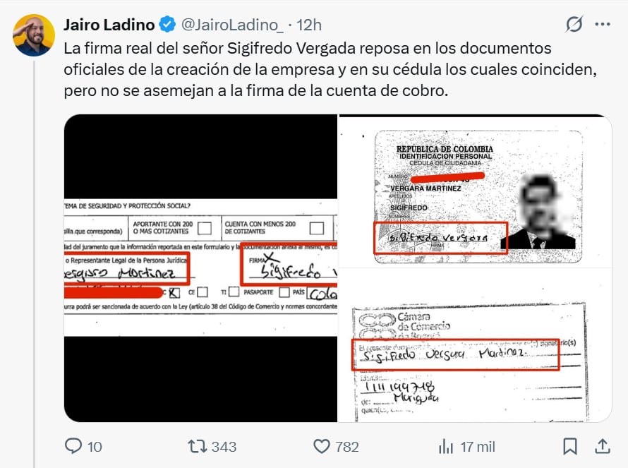 El activista Jairo Ladino denunció irregularidades en una firma presentada por la representante María Fernanda Carrascal.