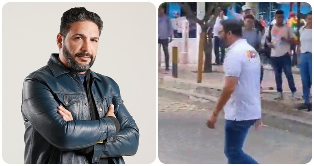 El representante del Pacto Histórico, Agmeth Escaf, participó de la marcha del 27 de septiembre en Barranquilla.