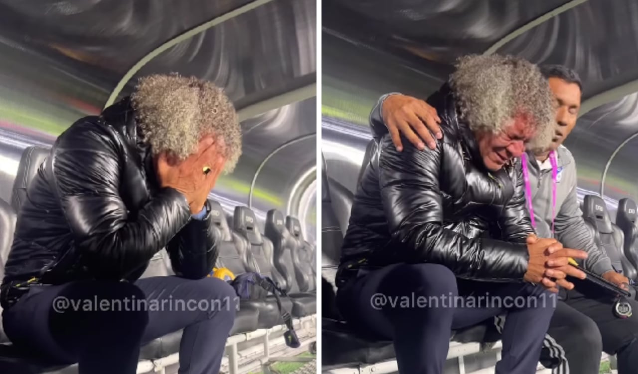 Alberto Gamero no pudo contener las lágrimas tras quedar campeón con Millonarios.