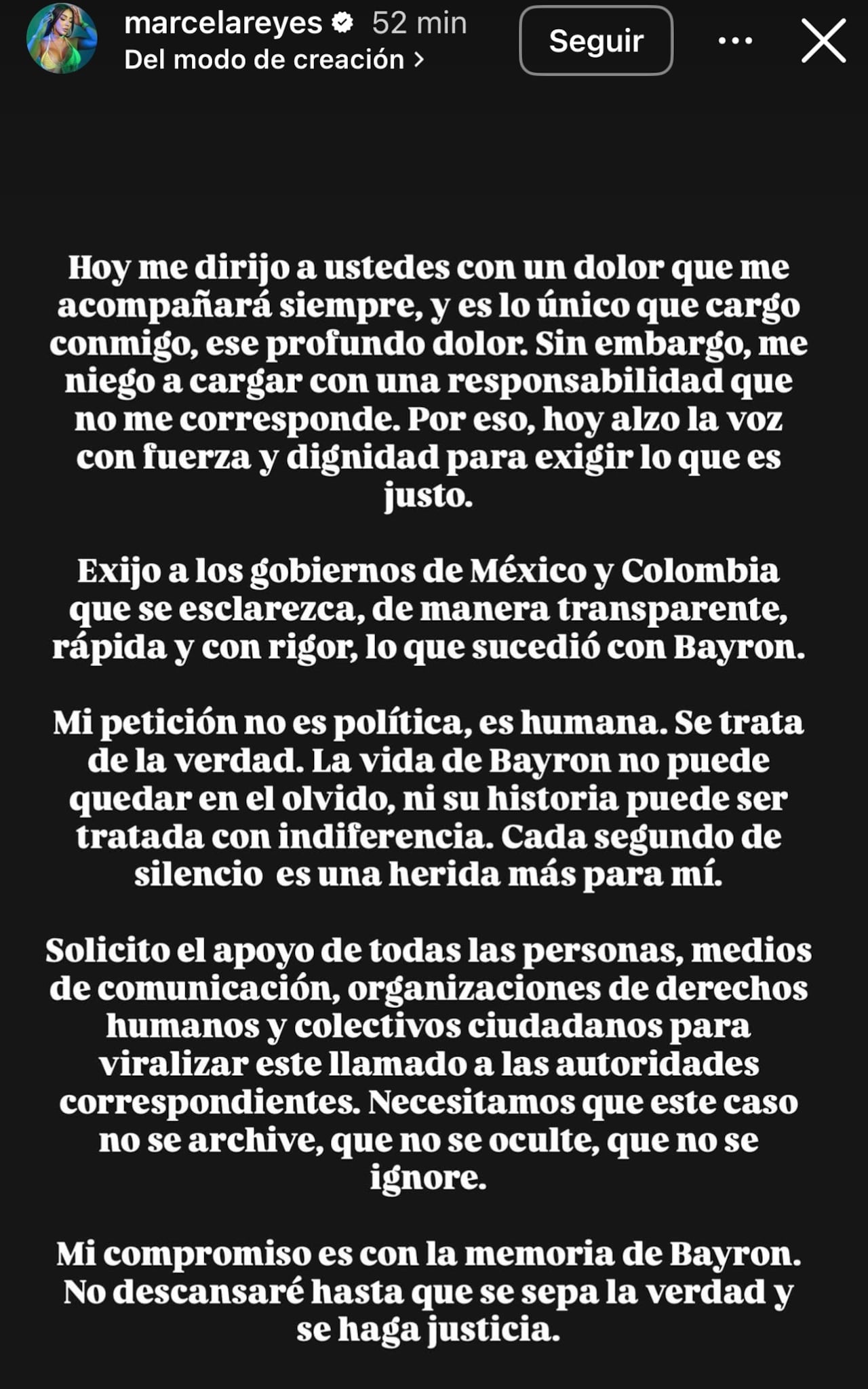 Marcela Reyes se pronunció nuevamente tras la muerte de B King.