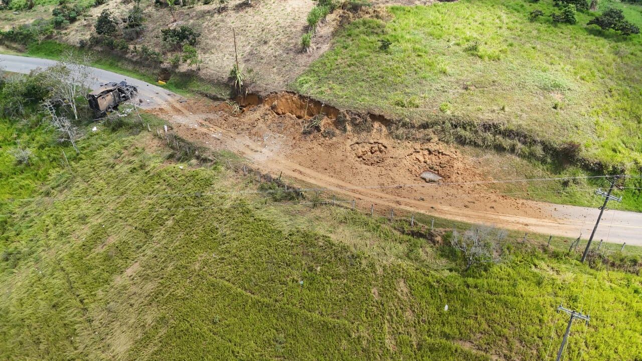 Sitio donde fue atacada una tanqueta de la Policía en el Cauca.