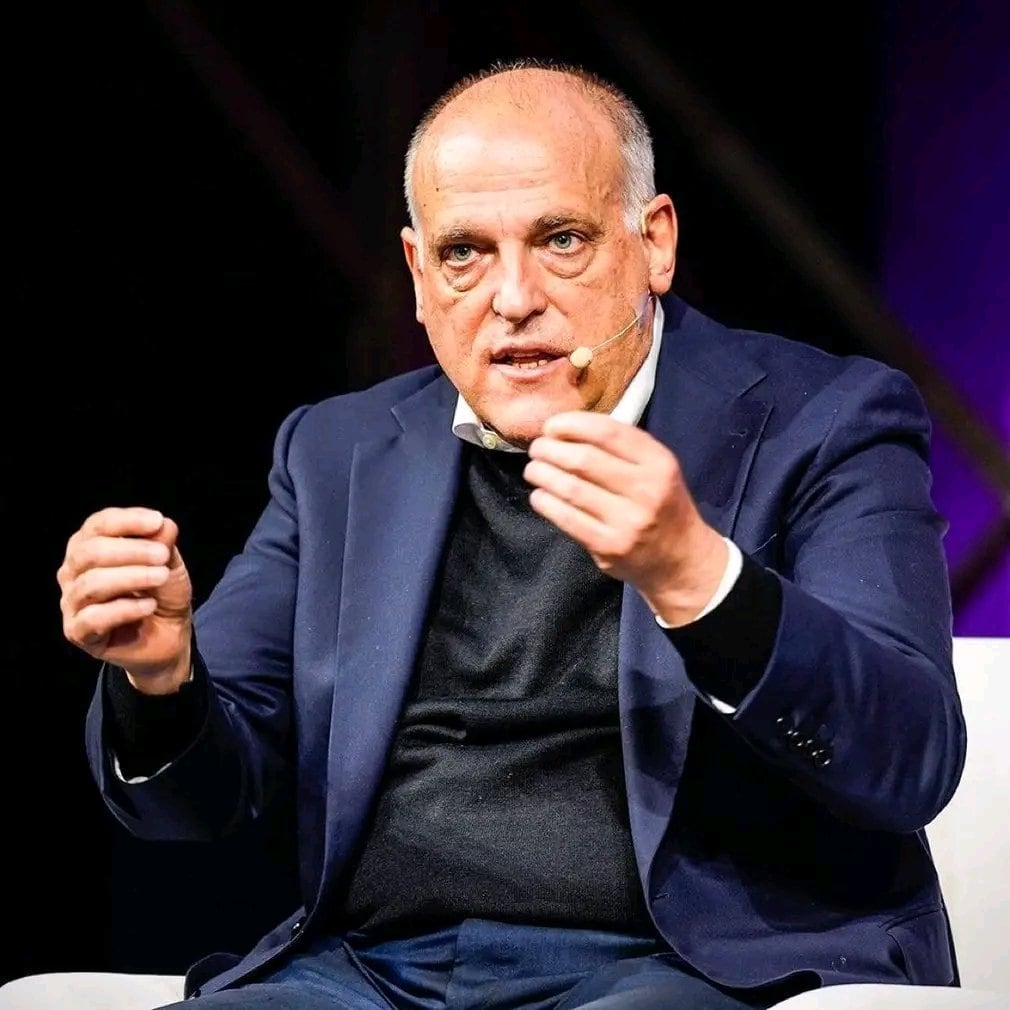 Javier Tebas, presidente de la LaLiga de España, en una comparecencia.