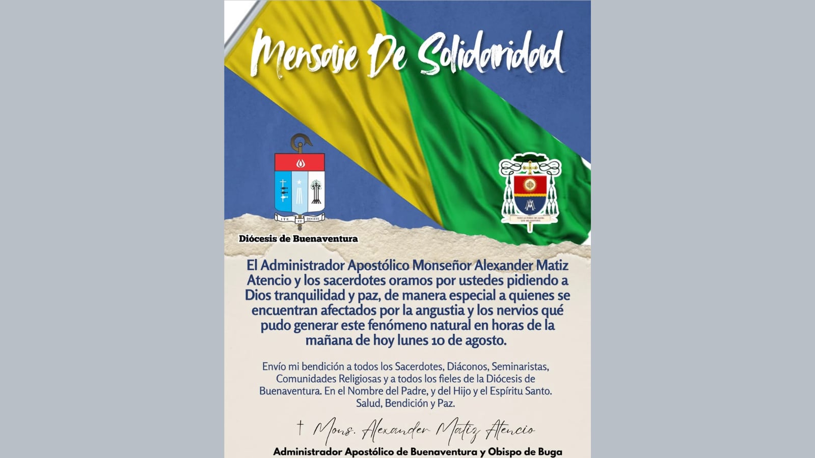 La comunidad de Buenaventura participa en actividades de memoria, solidaridad y esperanza a un mes del terremoto que afectó a la región.