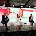 Ariel Soto, editor de Foros Semana; Adriana Torres, coordinadora del Programa de Recertificación Cardiopar de la Sociedad Colombiana de Cardiología; Luisa Fernanda Muriel, directora ejecutiva de la Fundación Infantil Santiago Corazón; y Edwin Teodoro Ruiz, químico farmacéutico del programa Cuidamos Tu salud de Farmatodo.