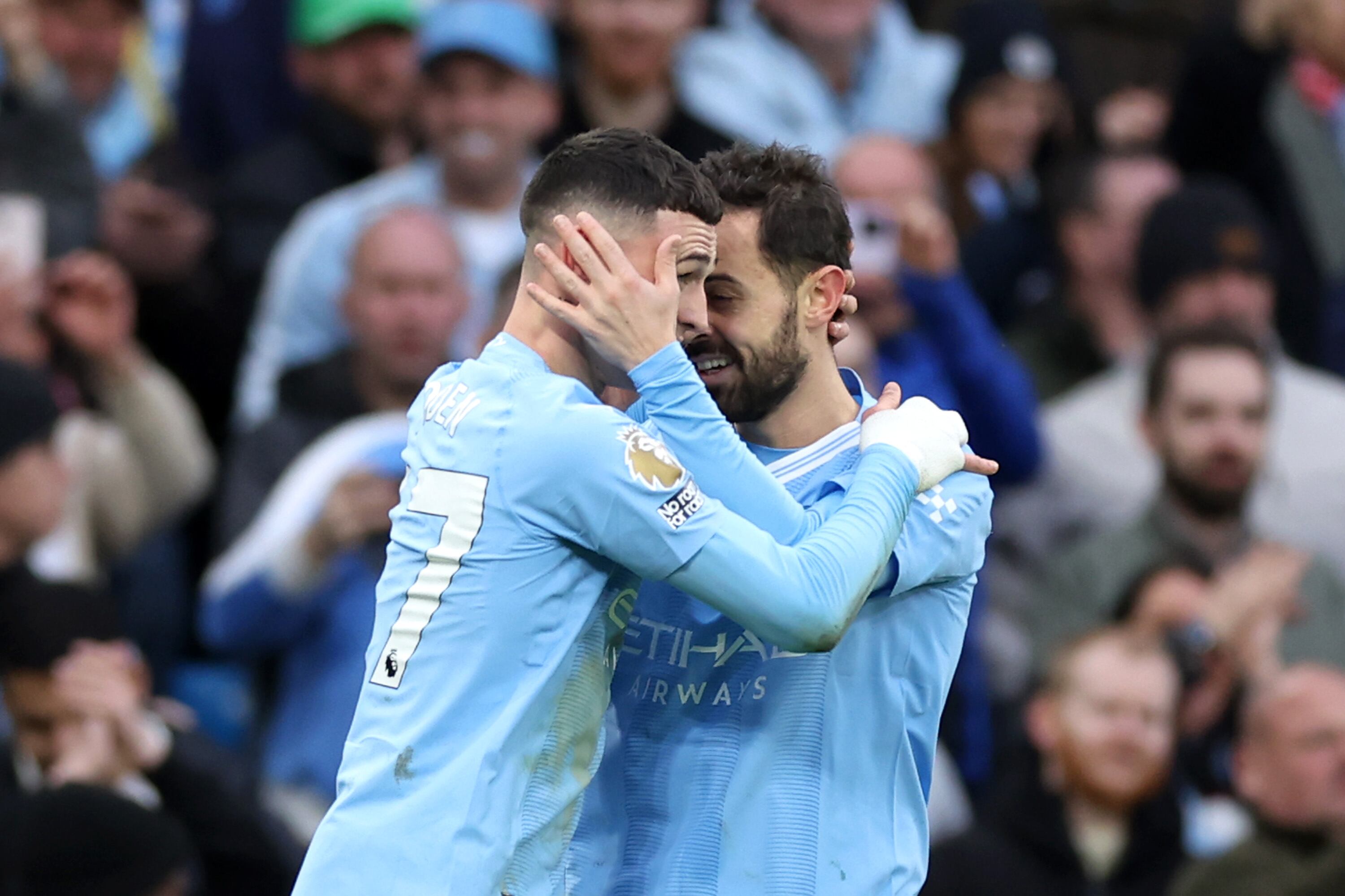 Foden, la gran figura del City en el derbi de Manchester.