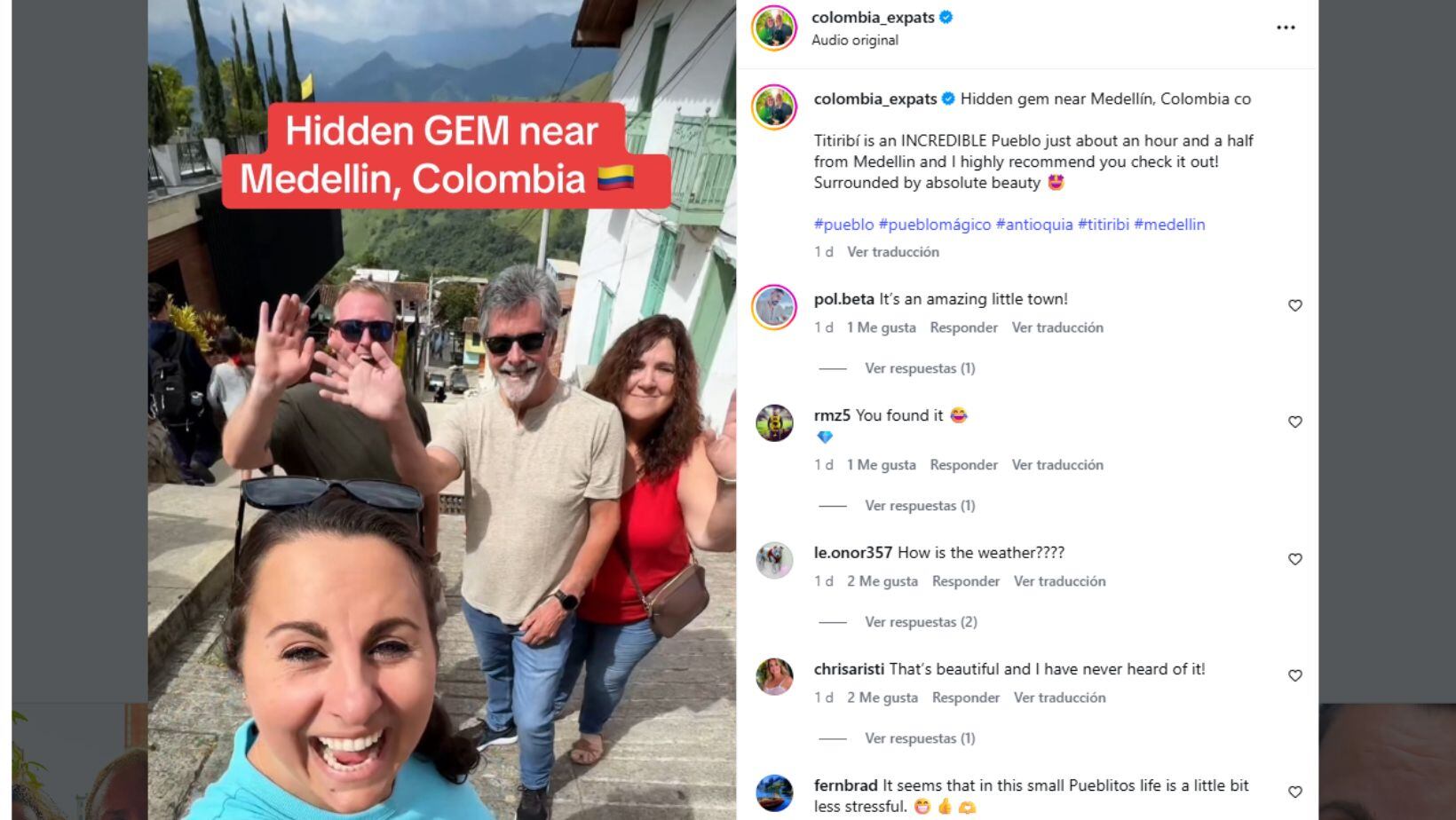 Turistas en Antioquia