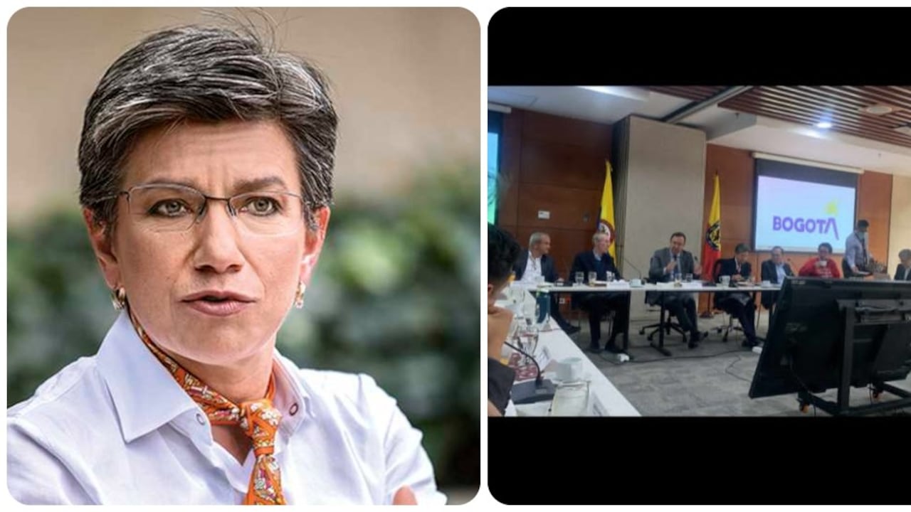 La alcaldesa Claudia López junto al ministro del Interior, Alfonso Prada, y los copresidentes de su partido, la Alianza Verde.