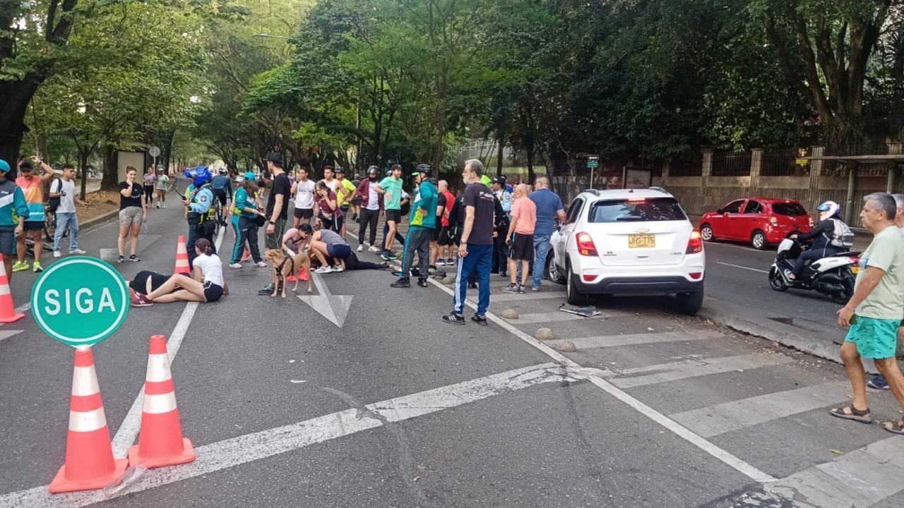 Accidente en ciclovía de Medellín.