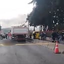 El accidente entre la volqueta y el motociclista.