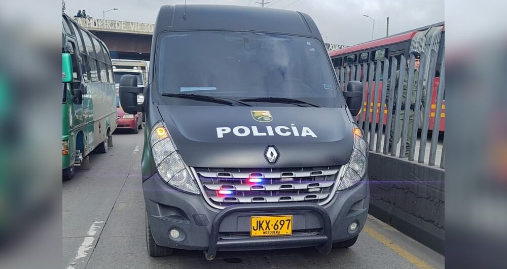 Patrulla de la Policía que reaccionó al hurto en Soacha