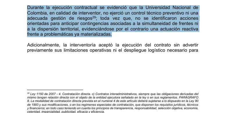 Contraloría denunció una pésima interventoría de la Universidad Nacional en obras del Ejército.