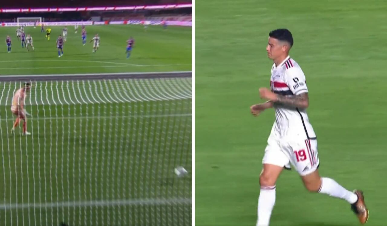 James Rodríguez marcó ante Fortaleza su primer tanto con Sao Paulo