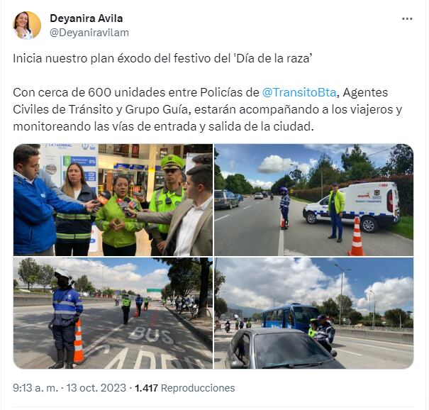 Plan éxodo del festivo del 'Día de la raza’.