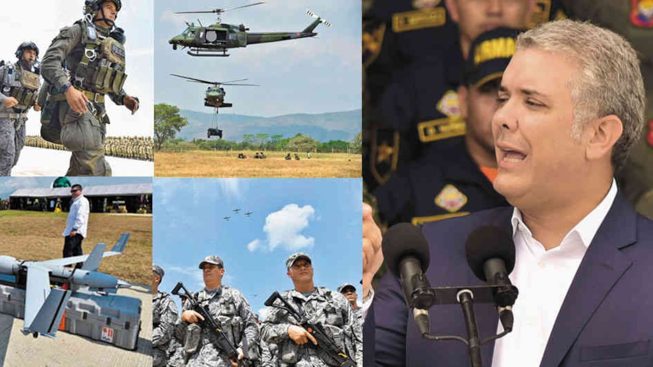 El presidente Iván Duque hizo su anuncio en el fuerte militar de Tolemaida, donde las Fuerzas Militares presentaron una muestra de sus capacidades.