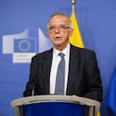 BRUSELAS, BÉLGICA - 30 DE SEPTIEMBRE: El Ministro de Defensa Nacional de Colombia, Iván Velásquez Gómez, asiste a una conferencia de prensa después de una reunión bilateral en el edificio Berlaymont, sede de la Comisión de la UE, el 30 de septiembre de 2023 en Bruselas, Bélgica. Representantes de la Unión Europea y Colombia mantienen el segundo Diálogo de Alto Nivel sobre Drogas, encabezado por la comisaria del Interior, Ylva Johansson, y el ministro de Defensa colombiano, Iván Velásquez Gómez. (Foto de Thierry Monasse/Getty Images)
