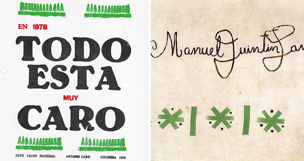 Caro comenzó su carrera como publicista. En los setenta se adentró en el mundo del arte conceptual y lo conquistó. En esta obra de 1978, cambia el sentido de su apellido y lo asocia con el costo de la vida.