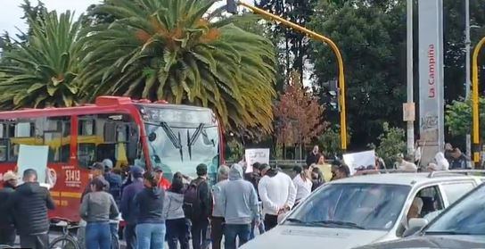 Manifestaciones en la Avenida Suba en Bogotá