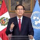 En esta imagen tomada de un video de UNTV, el presidente de Perú, Martín Vizcarra, habla durante la 75a sesión de la Asamblea General de las Naciones Unidas, el martes 22 de septiembre de 2020. Vizcarra asiste al Parlamento el lunes 9 de noviembre de 2020 para defenderse de un nuevo pedido de destitución, el segundo en casi dos meses. (UNTV vía AP)