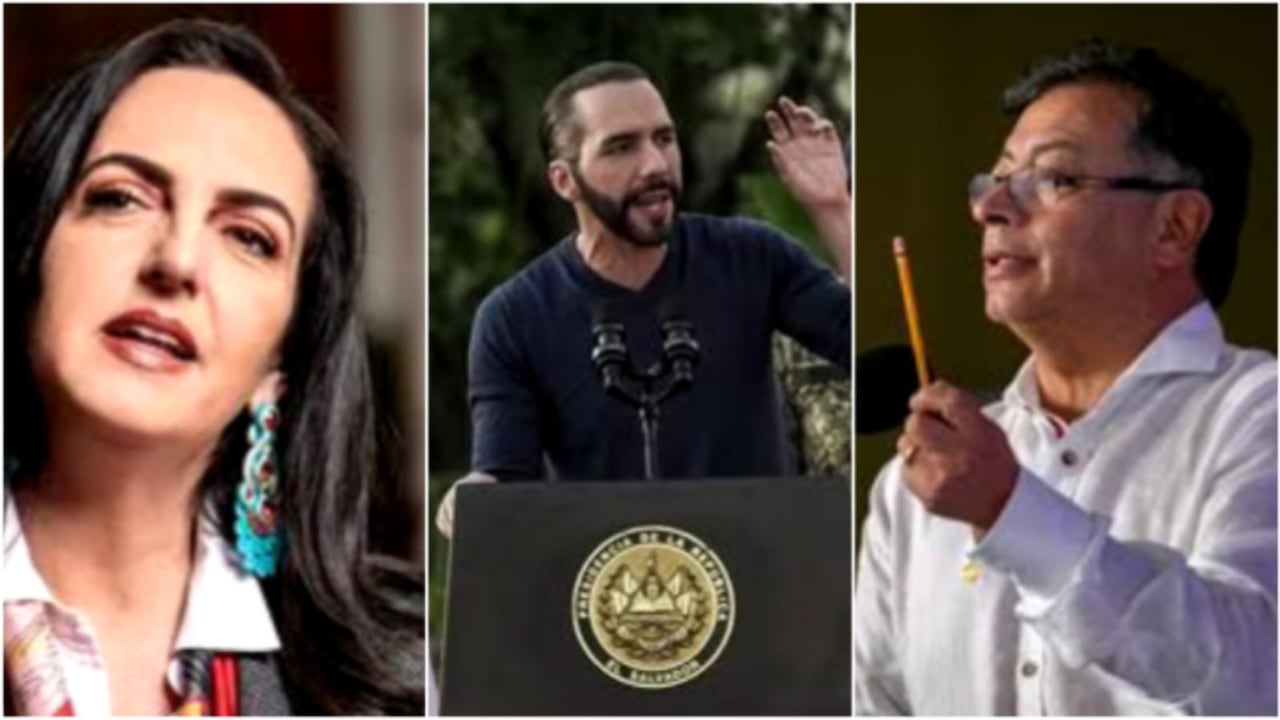 Senadora María Fernanda Cabal, presidente de El Salvador Nayib Bukele, presidente de Colombia Gustavo Petro