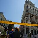 The five-star Hotel Saratoga is heavily damaged after an explosion in Old Havana, Cuba, Friday, May 6, 2022. (AP Photo/Ramon Espinosa)