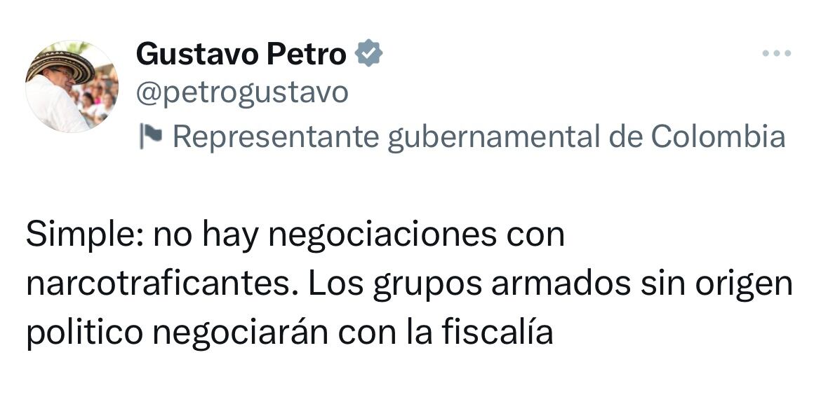 Trino presidente Gustavo Petro sobre la paz total