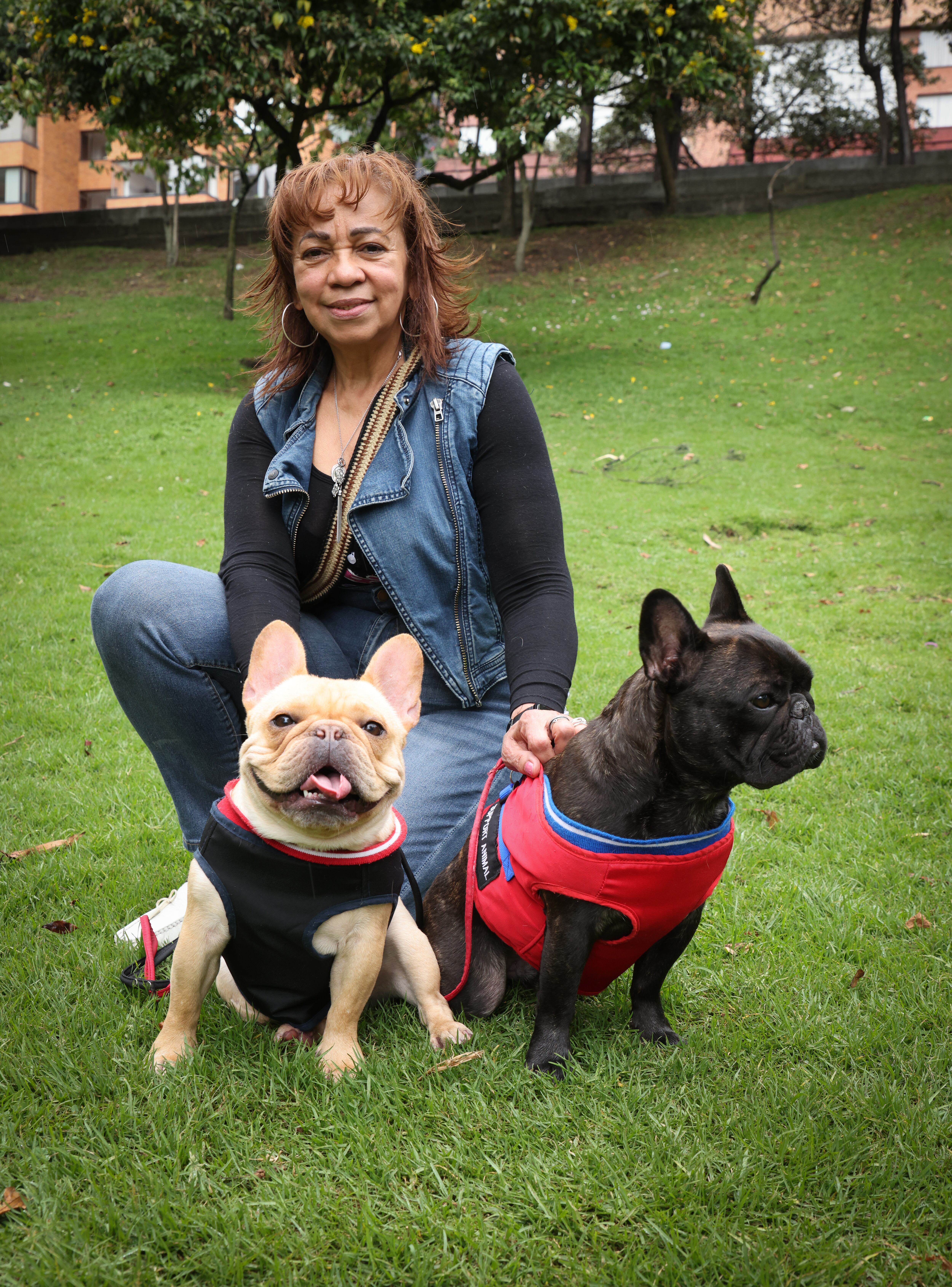 Margeny Padilla empleada de Germán Vargas Lleras con los perros Toño y Henry