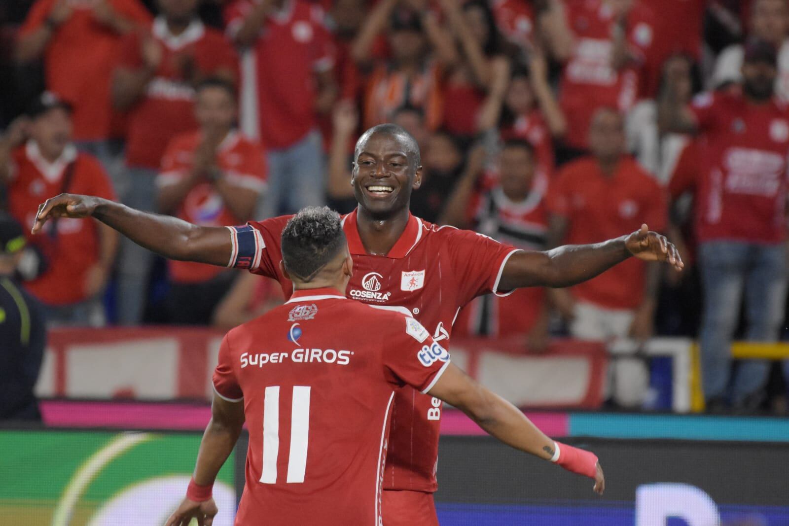 Imagen del partido entre América de Cali e Independiente Medellín, por la fecha 2 de los cuadrangulares finales de la Liga I-2023.