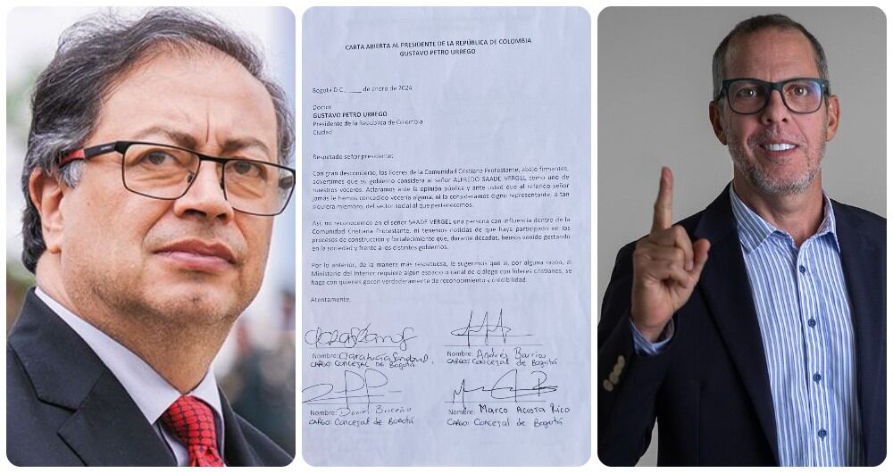 Gustavo Petro, la carta que enviaron los cristianos y Alfredo Saade.