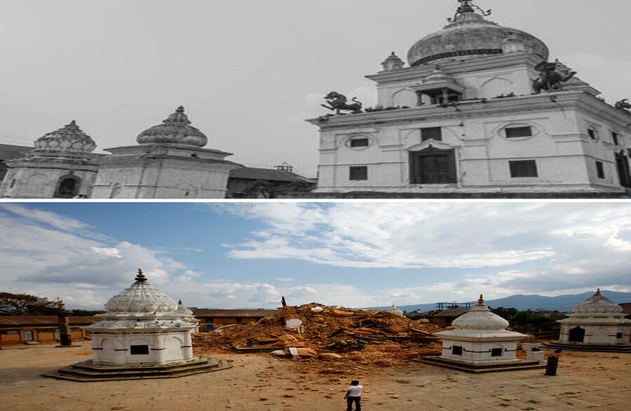 El templo Kalomochan es de los más antiguos de Nepal, el cual quedó totalmente destruido tras el terremoto.