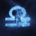 Libra Zodiac Sign. Abstract night sky background