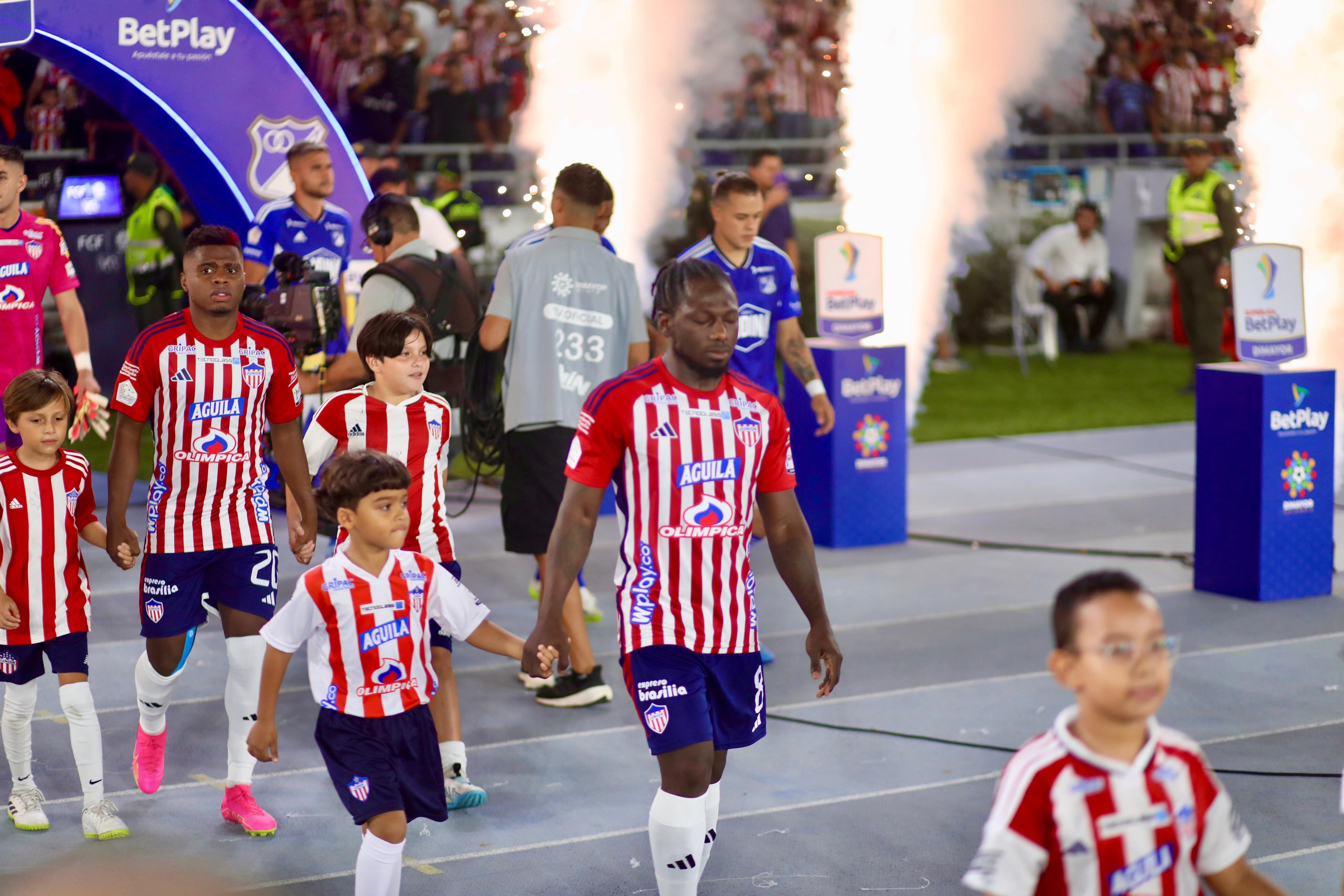 Imagen del partido de ida de la final de la Superliga de Colombia 2024 entre el Junior de Barranquilla y Millonarios.