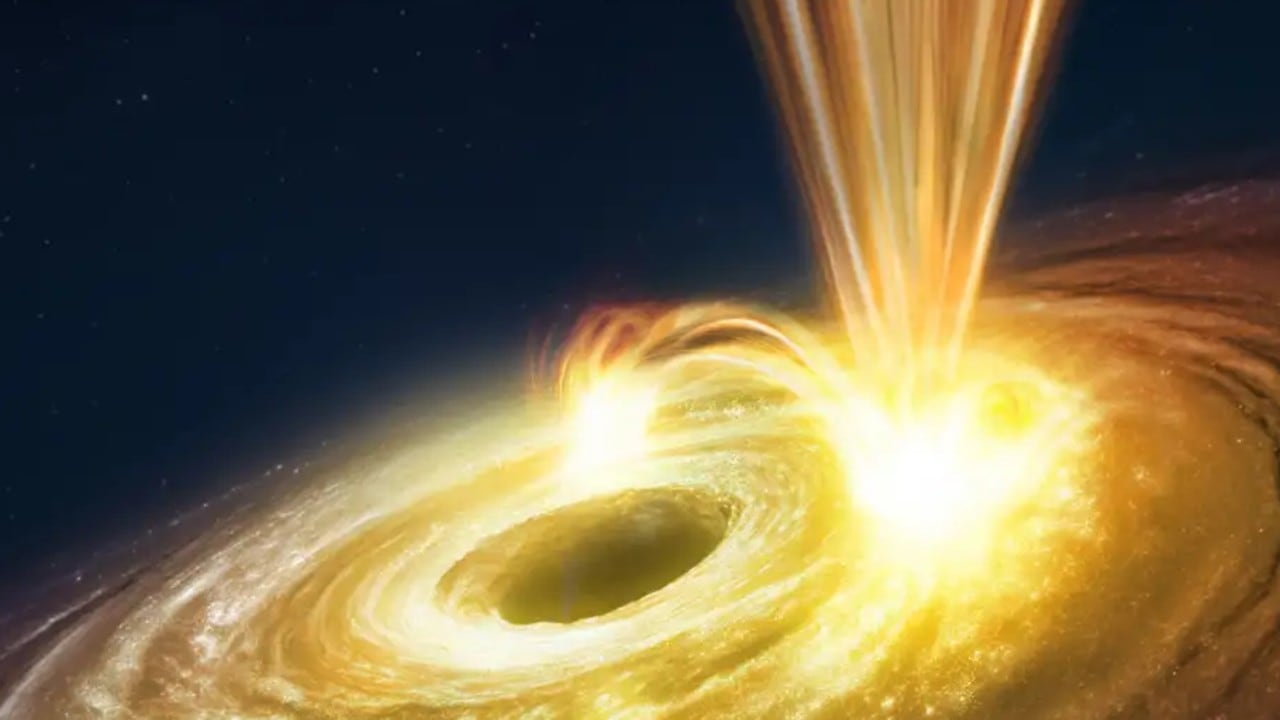 Representación artística del agujero negro supermasivo situado en el centro de la galaxia NGC 3783.