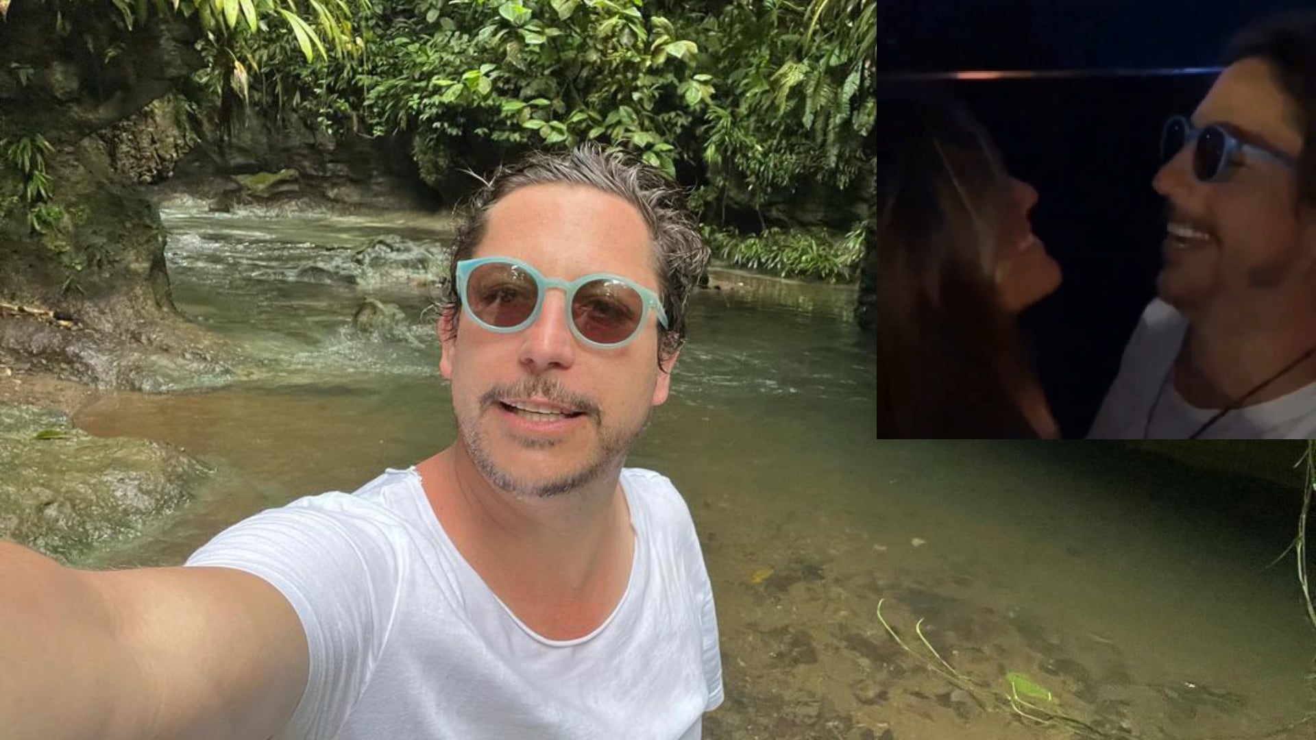 Alejandro Riaño se vio muy cariñoso con una mujer en el concierto de Bad Bunny.