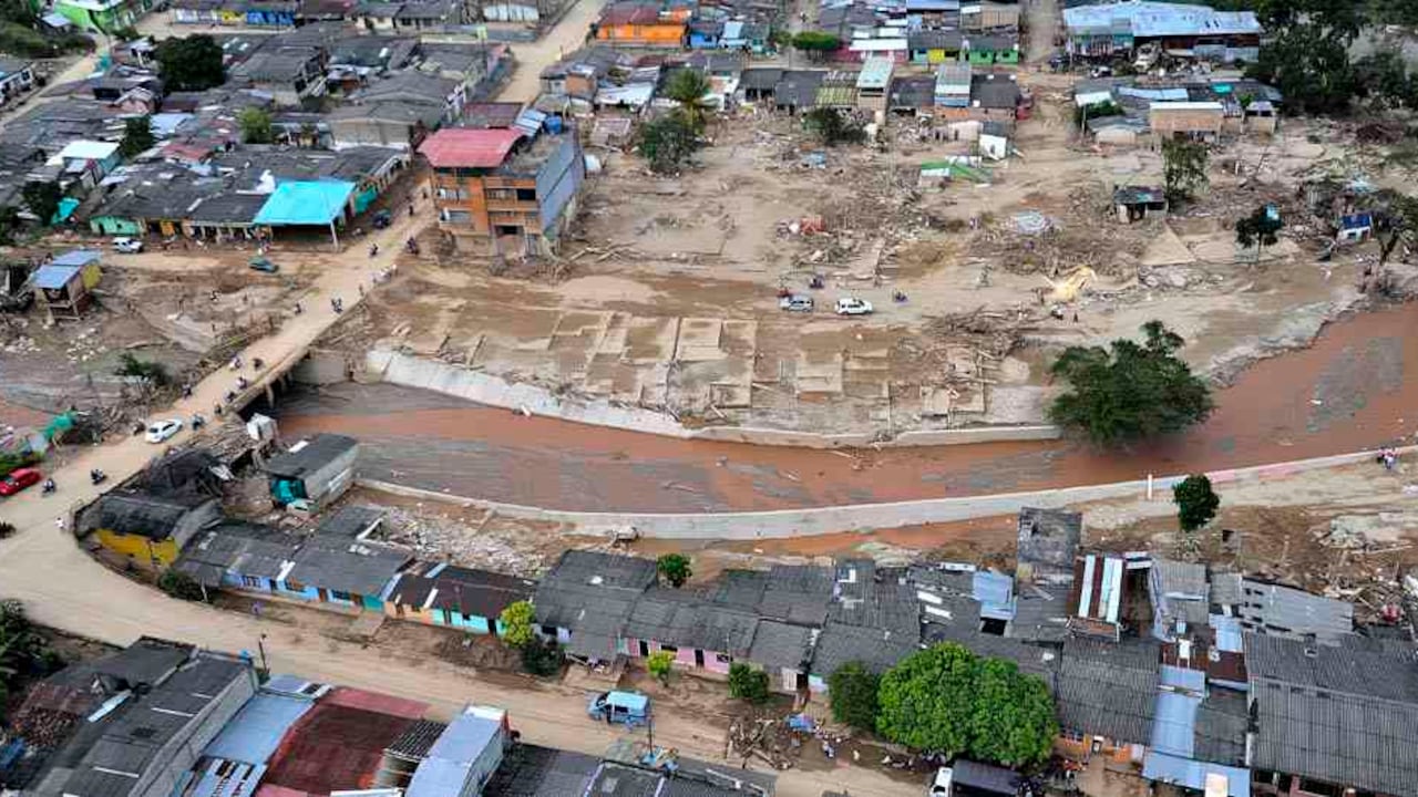Desde el aire. Sector de la Avenida Colombia, principal sector comercial de Mocoa
