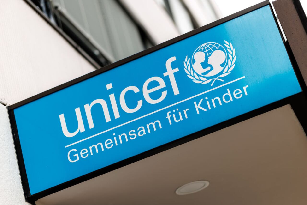 10 January 2025, Bavaria, Munich: The lettering "unicef - Together for Children" and the company logo can be seen on a building belonging to the Unicef working group in Munich (Bavaria) on January 10, 2025. The United Nations Children's Fund is a specialized agency of the United Nations and acts as one of its development policy bodies. The organization operates in over 190 countries and territories worldwide. Photo: Matthias Balk/dpa (Photo by Matthias Balk/picture alliance via Getty Images)