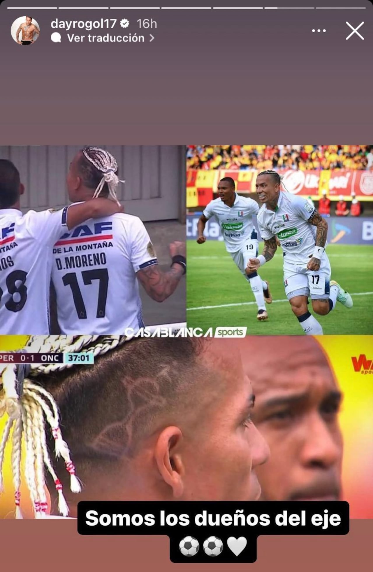 Reacción de Dayro Moreno tras ganar el 'Clásico del Eje' ante Deportivo Pereira