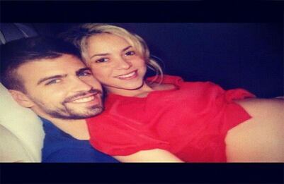 Una de las primeras fotos de Shakira en embarazo, dada a conocer a través de Twitter.