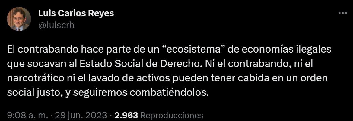 Trino Luis Carlos Reyes Contrabando