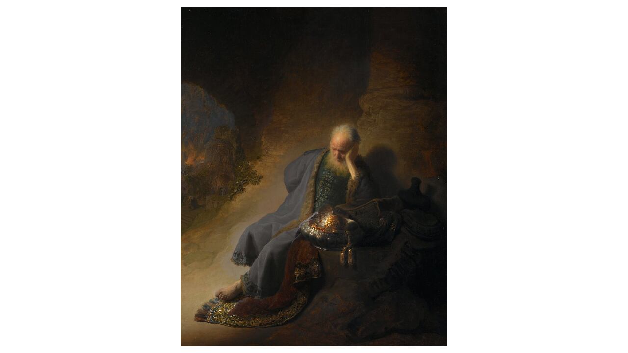 Rembrandt, Jeremías lamentando la destrucción de Jerusalén (1630), Rijksmuseum, Amsterdam. Wikimedia Commons