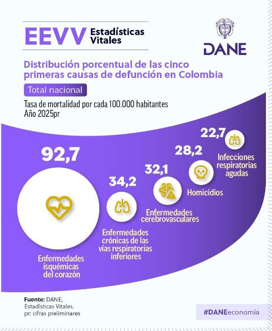 Estas fueron las principales causas de muerte en 2025