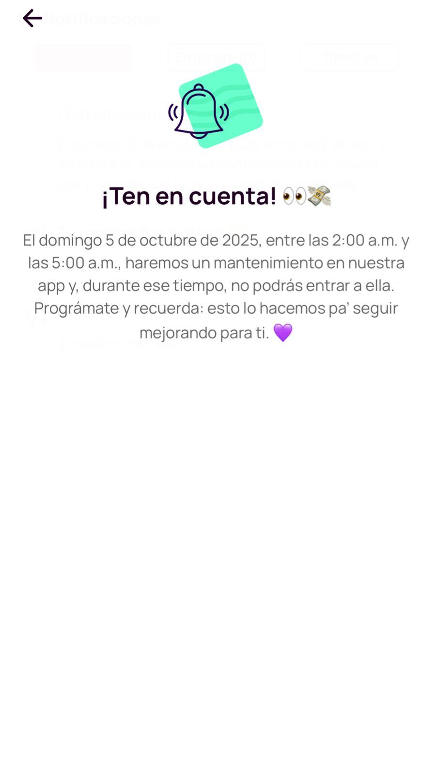 Suspensión de los servicios.