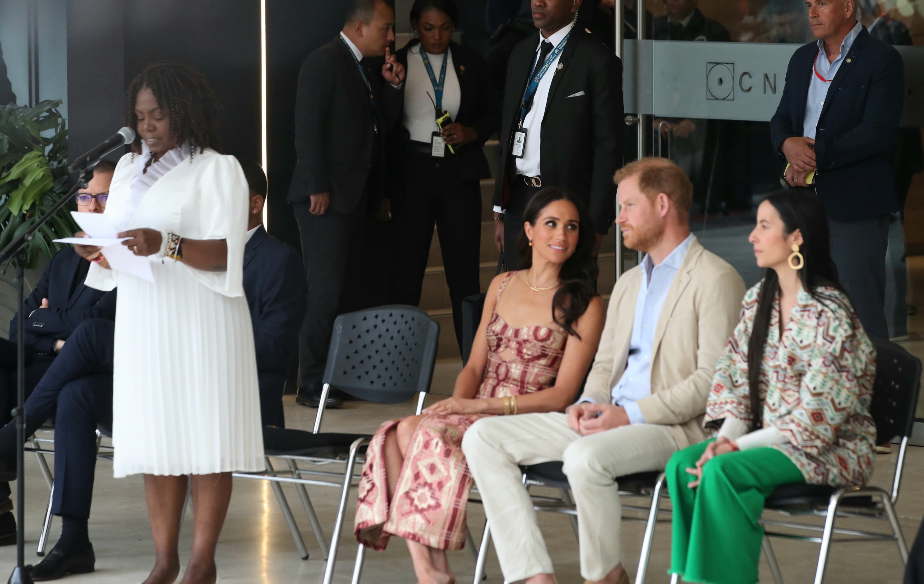 Vicepresidenta  Francia Márquez
Visita El príncipe Harry y Meghan Markle, y su viaje a Colombia  los duques de Sussex
Bogotá 15 agosto 2024