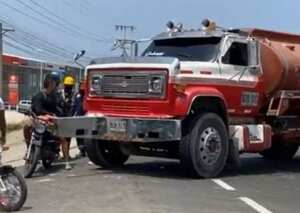 Camión involucrado en el accidente